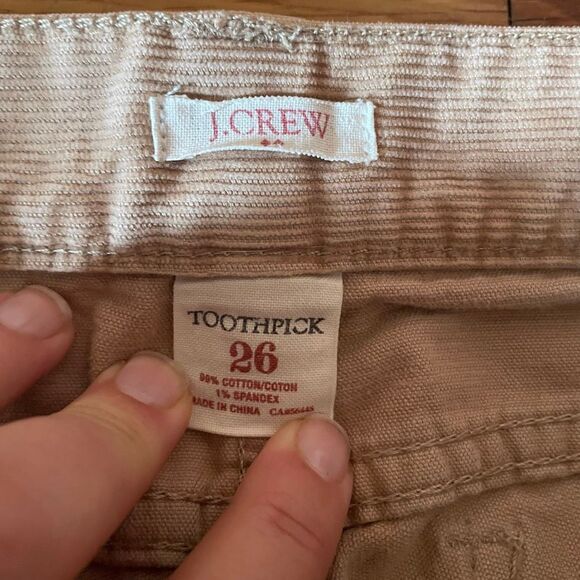 J CREW | tan corduroy toothpick pants 26 - Picture 3 of 8